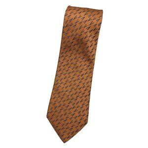CHARVET Men's 100% Silk Necktie LUXURY Tie Orange Geometric W:3.8" EUC